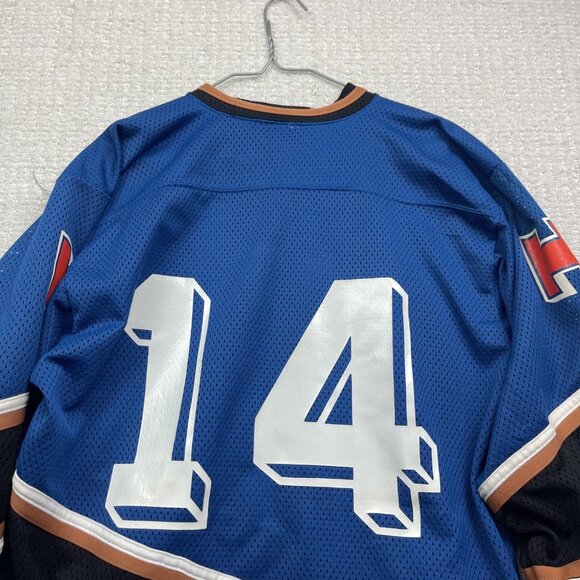 VTG Trimark Tiger Crunch Hockey Jersey Men Sz S Blue Brown Made in Canada Retro - Picture 14 of 16